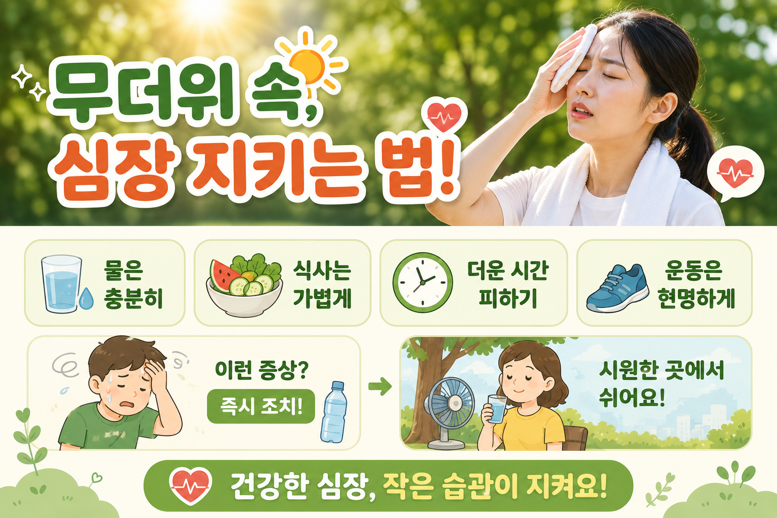 폭염에 심장마비 위험 커진다, 놓치면 안 될 증상 5가지와 예방법