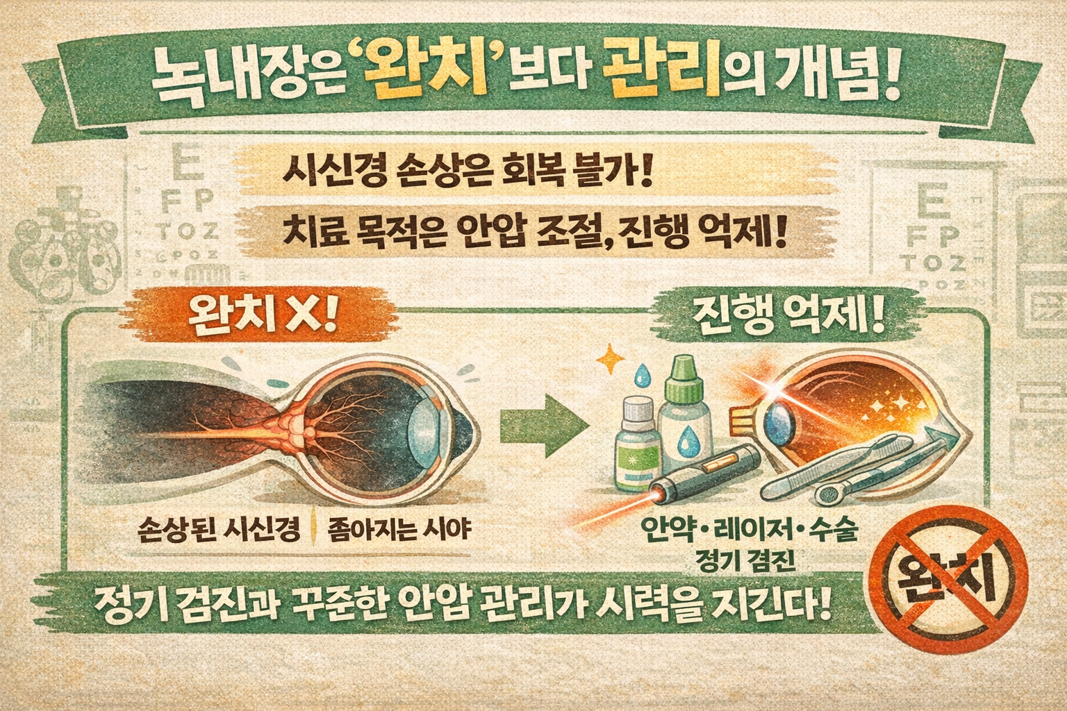 녹내장은 ‘완치’보다 관리…수술하면 끝? 정상안압·초기 무증상, 안약·레이저·수술 오해 바로잡기