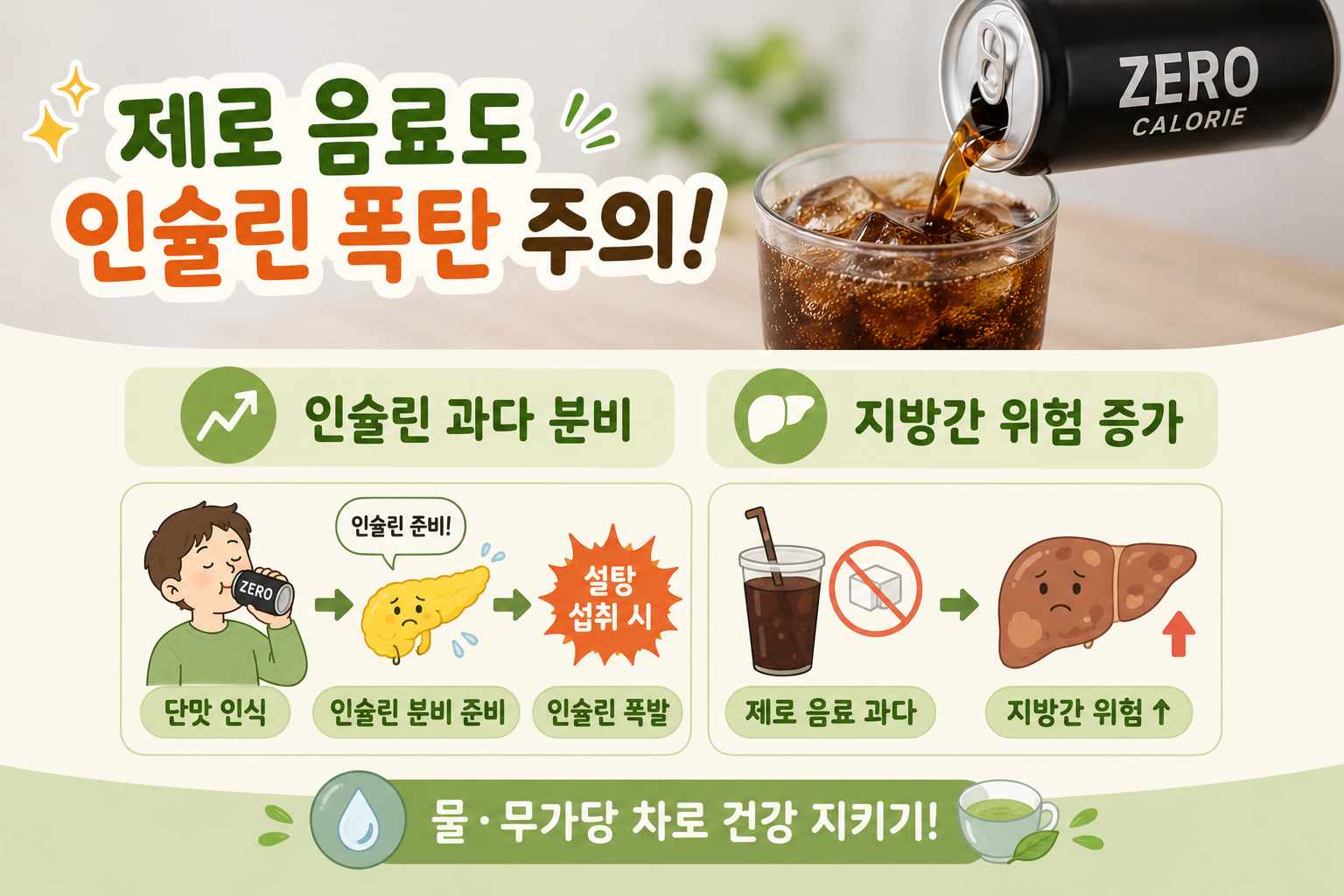 제로 탄산음료 마음 놓고 마시면 안 되는 이유, 식욕 신호가 먼저 흔들립니다