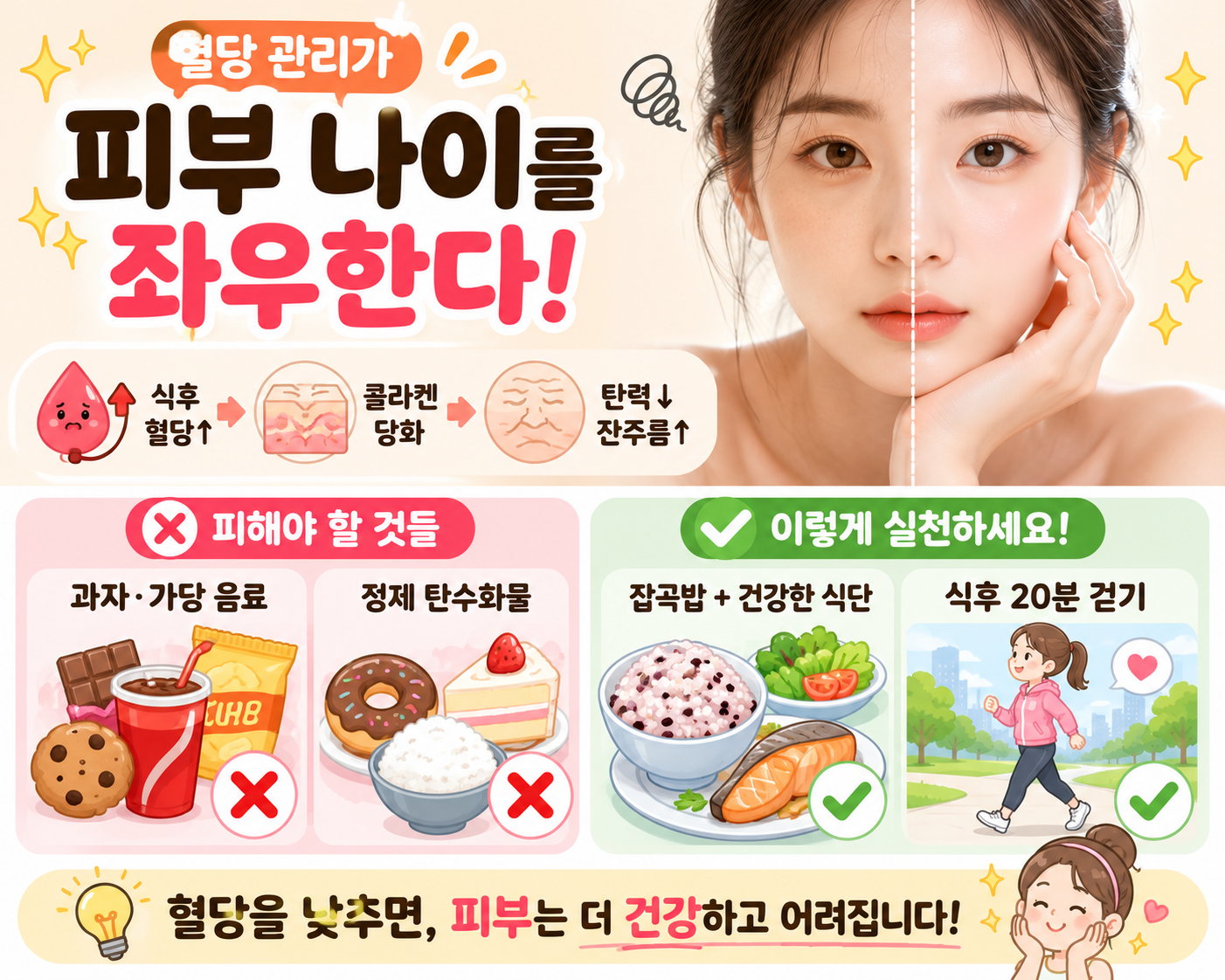 피부가 빨리 늙는 뜻밖의 이유… 혈당 스파이크 부르는 음식 2가지