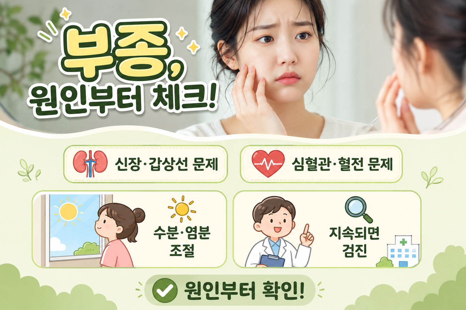 2~3일 지나도 안 빠지는 부종, 얼굴·다리·손이 보내는 질환 신호