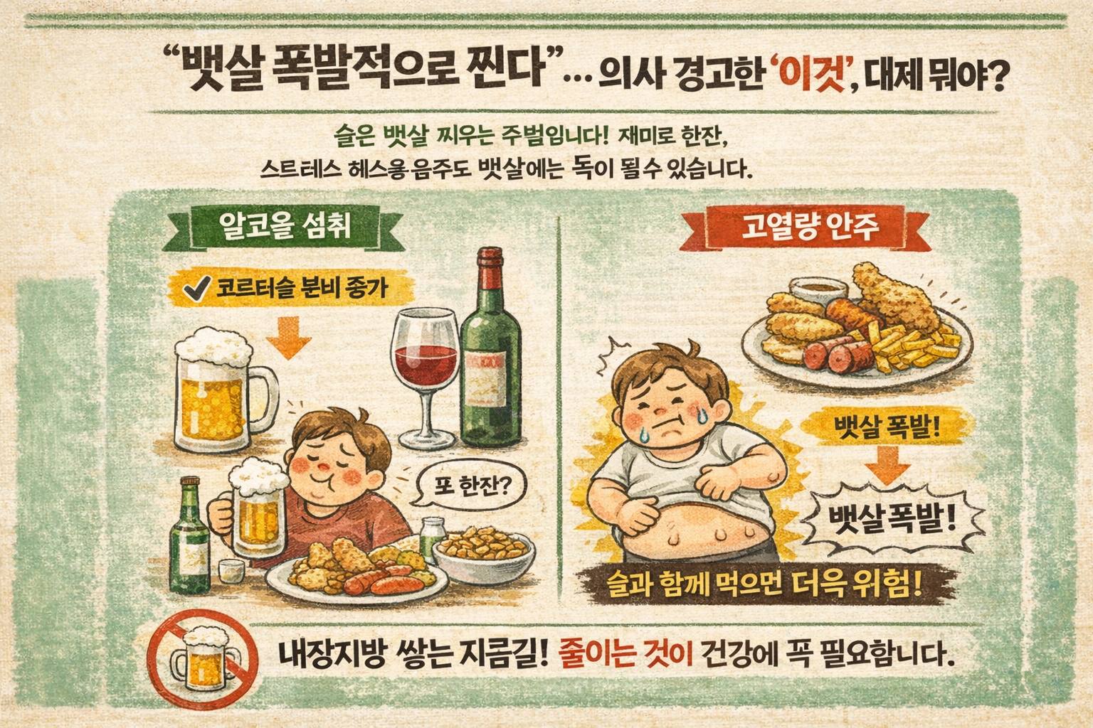 술 마시면 뱃살만 찌는 이유…의사가 경고한 복부비만의 주범