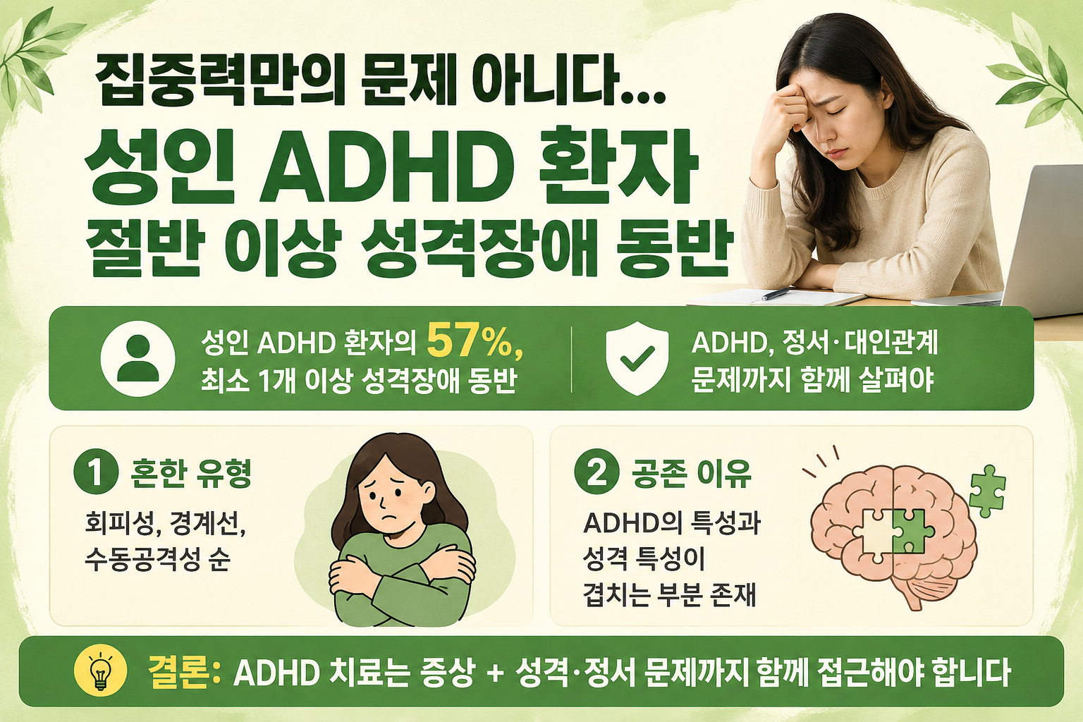 성인 ADHD 단순 집중력 문제가 아니다? 환자 절반 이상이 겪는 성격장애 신호
