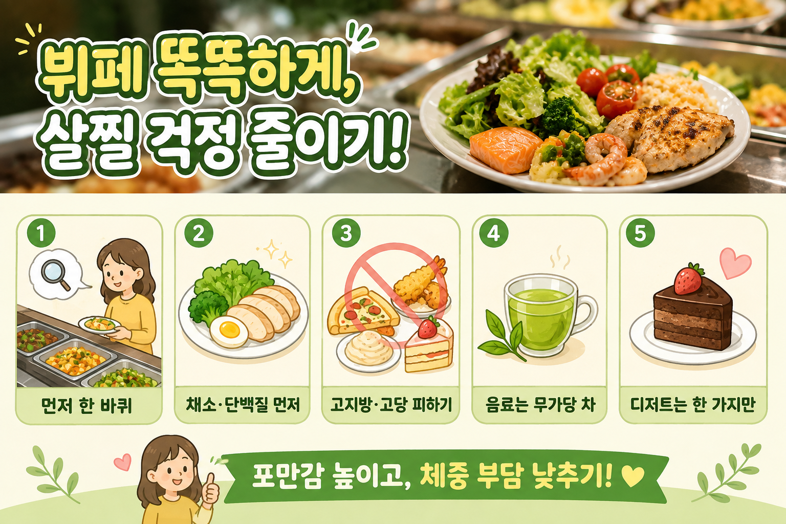 뷔페에서 살 덜 찌는 법, 첫 접시에 꼭 담을 음식과 피해야 할 메뉴 5가지