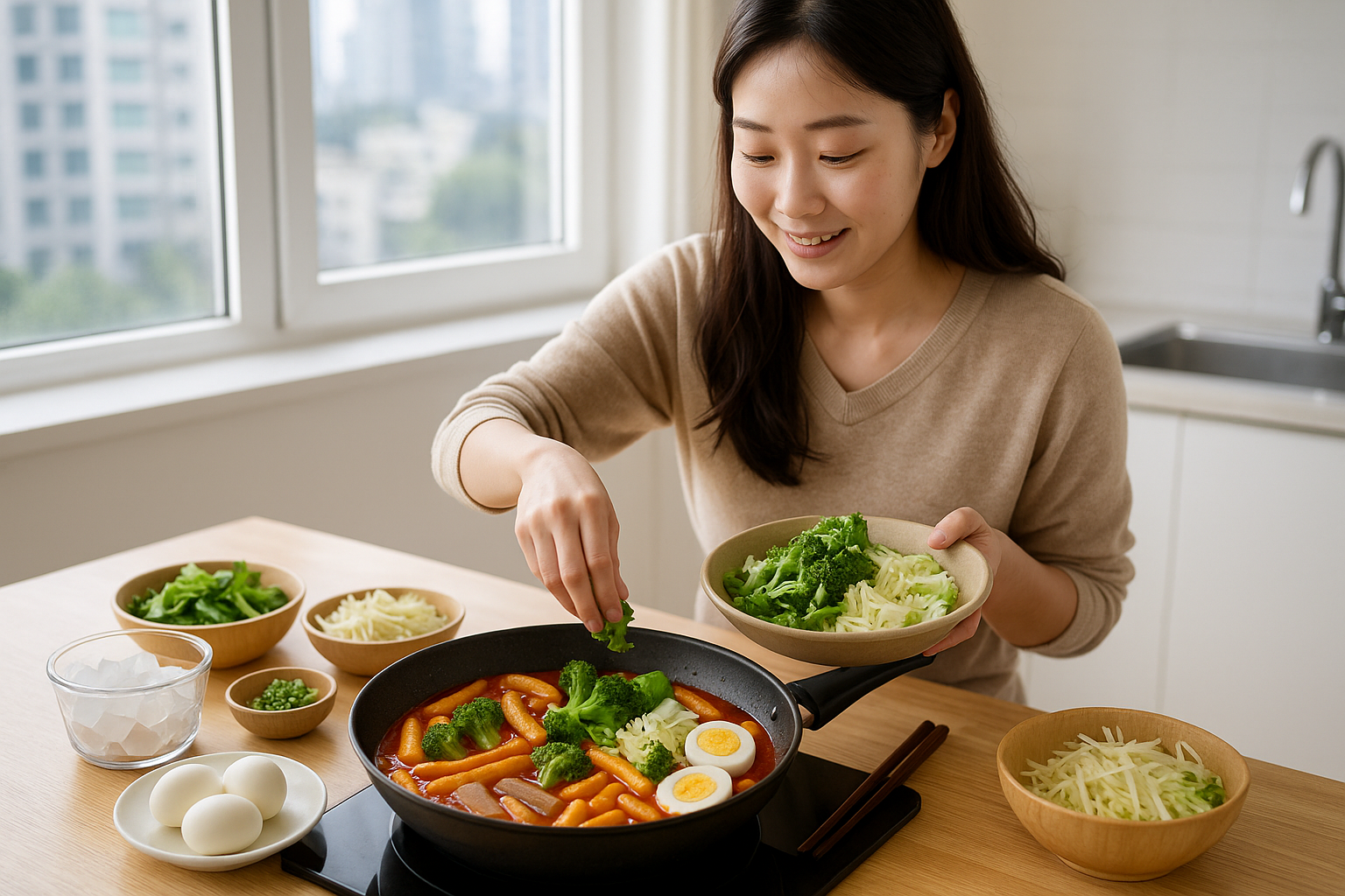 떡볶이 혈당 낮추는 법: 곤약떡·현미떡·채소·달걀로 당지수 잡는 방법