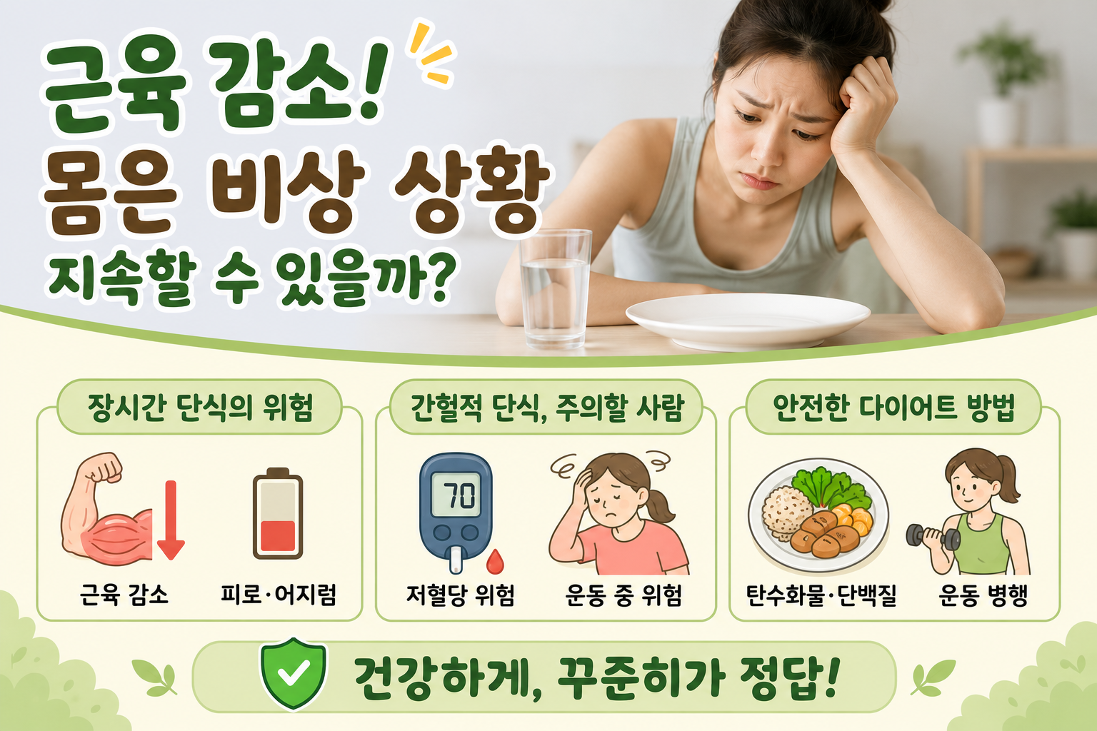 살 빼려다 근육부터 빠진다? 간헐적 단식 부작용과 저혈당 위험