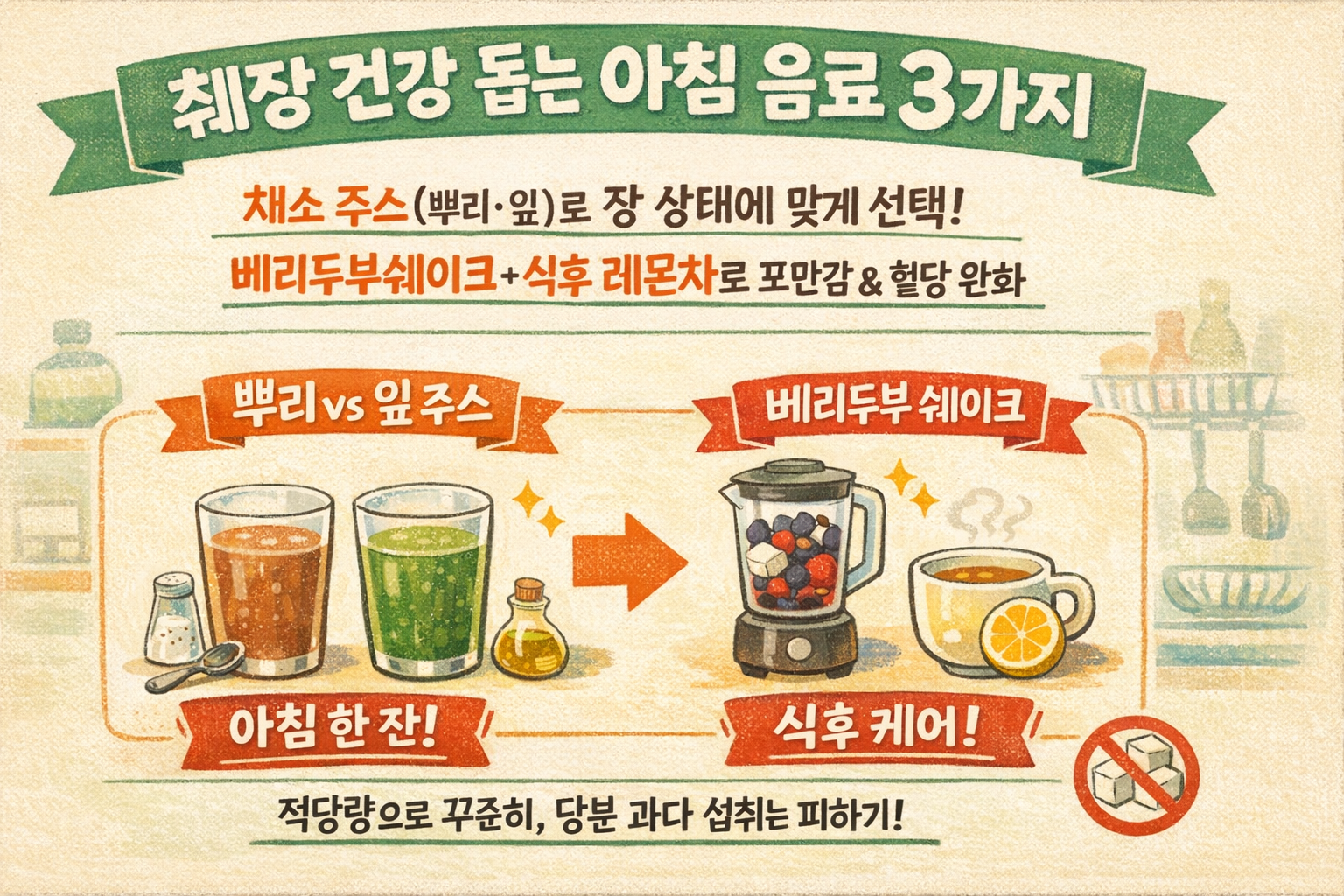 당뇨·췌장 건강 챙기는 아침 한 잔 3가지(채소주스·베리두부쉐이크·레몬차)