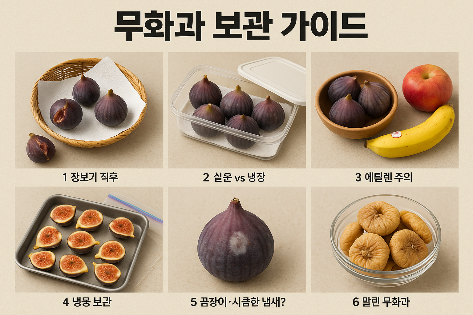 무화과 보관법 완벽 가이드: 실온·냉장·냉동·말린 무화과까지 신선하게 오래 즐기는 방법