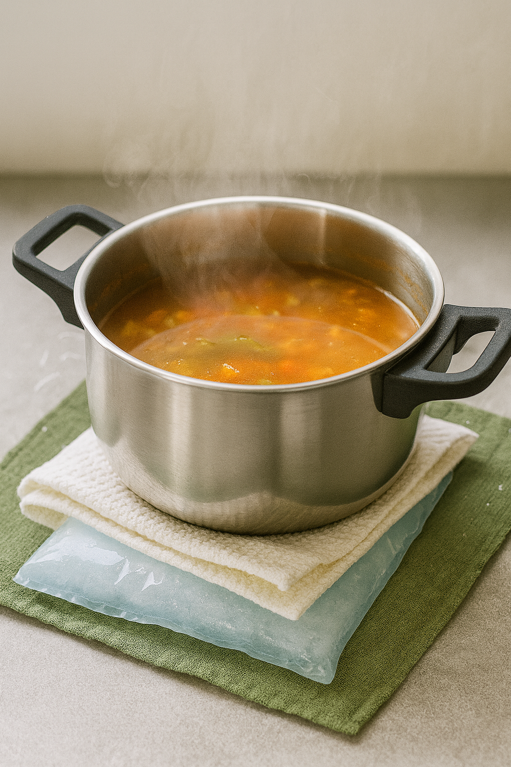 뜨거운 음식, 빠르게 식히는 꿀팁🍲 남는 아이스팩 제대로 써봅시다!