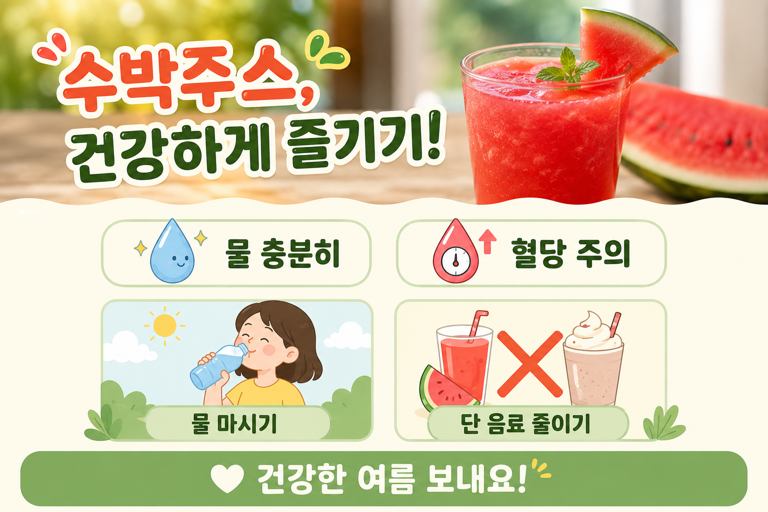 수박주스 많이 마시면 피로가 더 심해지는 이유, 혈당 스파이크 주의