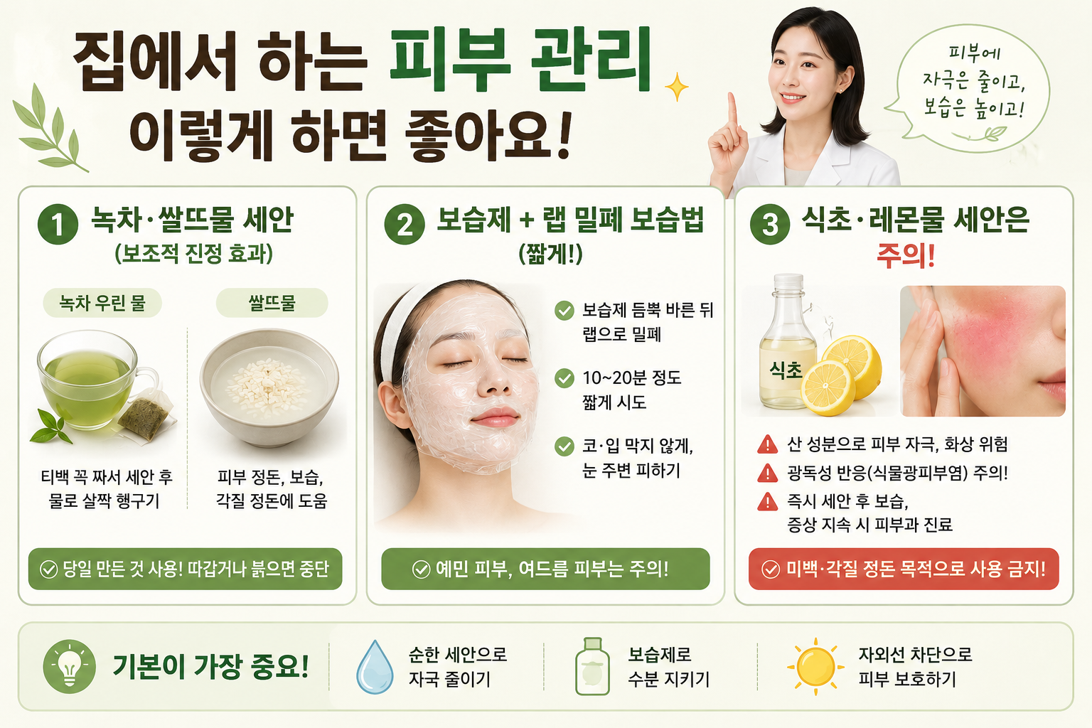 식초·레몬물 세안 괜찮을까? 피부 좋아지려다 화상 생길 수 있습니다