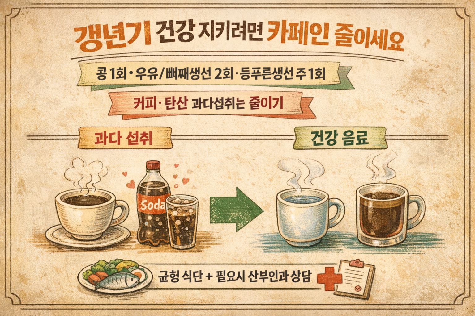 갱년기 때 커피 왜 줄여야 할까? 골다공증·수면장애 막는 식습관