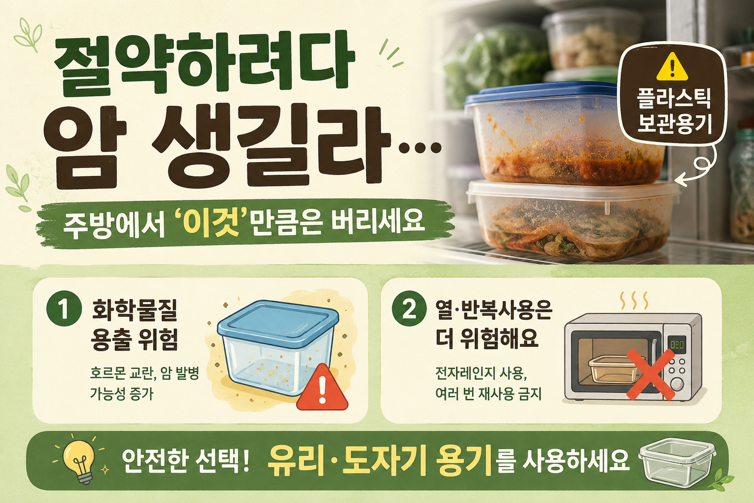 플라스틱 용기 계속 쓰면 위험할까? 재사용·전자레인지 가열 전 꼭 확인할 것