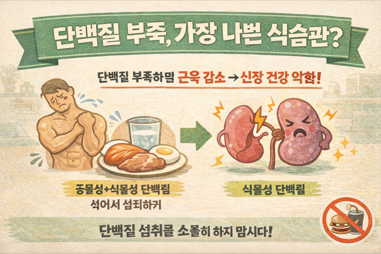 콩팥 나빠지는 식습관, 단백질 부족이 신장 건강을 망치는 이유