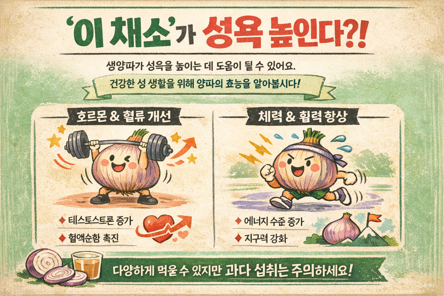 생양파가 성욕 높인다? 혈류·테스토스테론 효과와 부작용