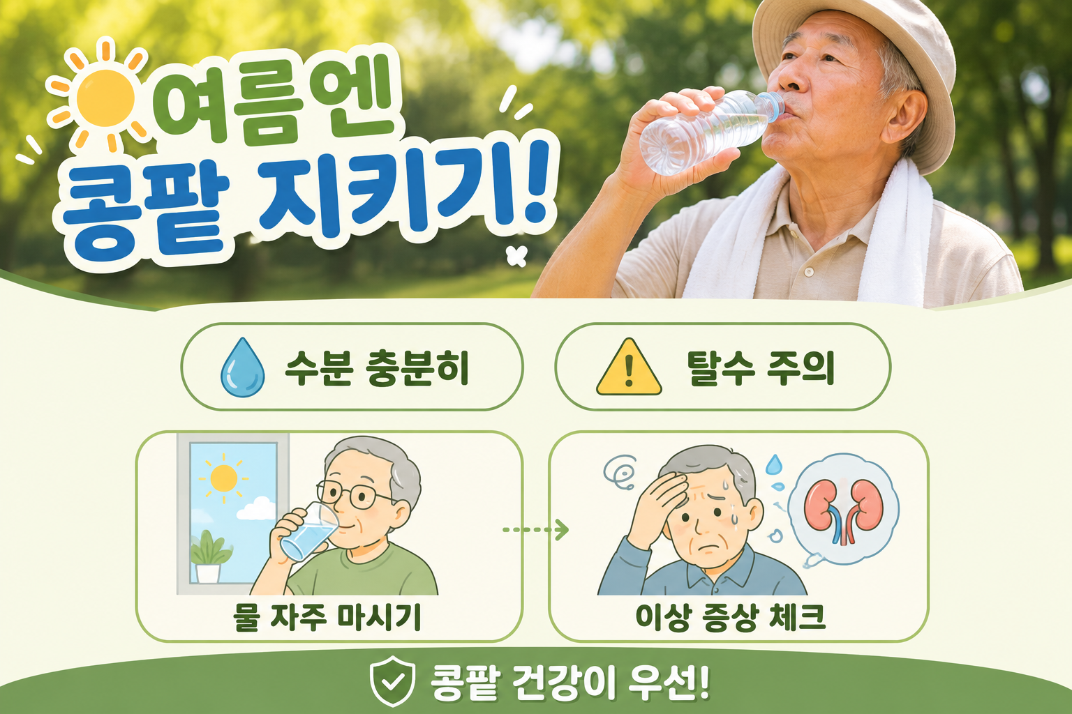 목 안 말라도 물 챙기세요…폭염에 노인 콩팥 망가지는 위험 신호