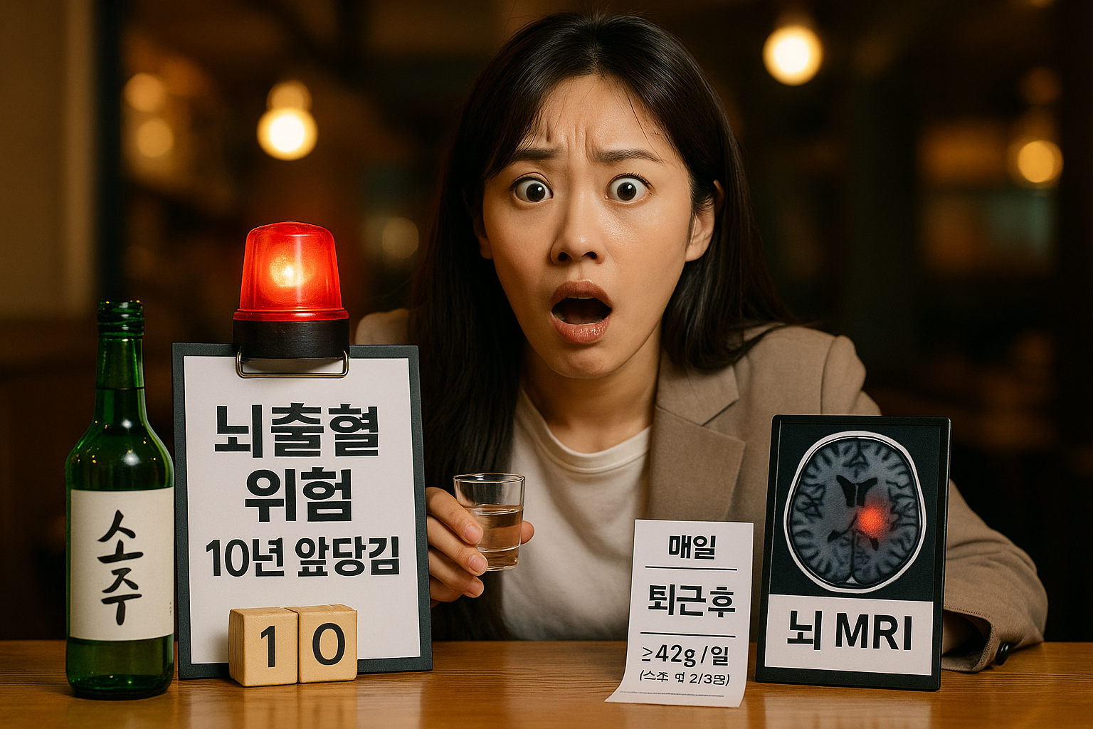매일 소주 1병, 뇌출혈 평균 11년 앞당긴다 — 하버드대·AAN 연구