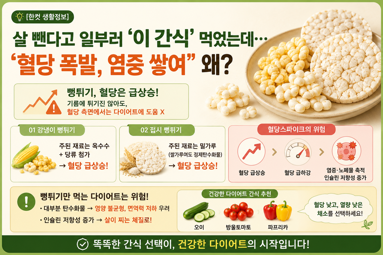다이어트 간식 뻥튀기 믿지 마세요! 혈당스파이크 부르는 이유