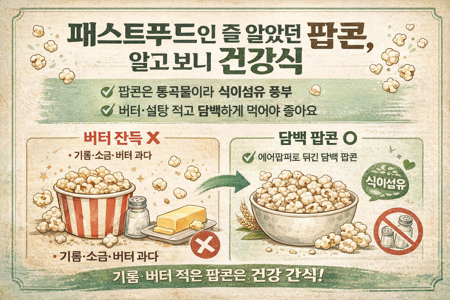 팝콘, 건강식 반전…식이섬유 많은 통곡물 간식인 이유