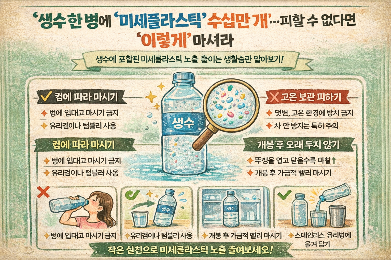 생수 미세플라스틱, 피할 수 없다면? 노출 줄이는 마시는 법