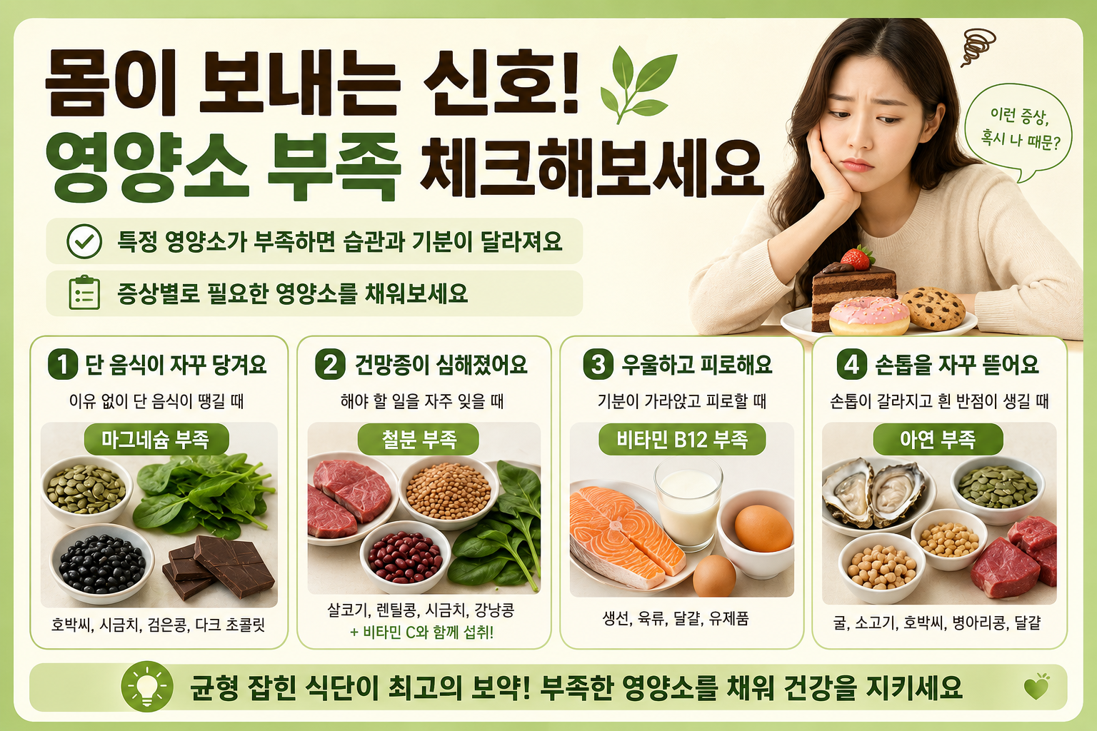 단 음식 자꾸 당기면 마그네슘 부족? 건망증까지 부르는 영양소 결핍 신호