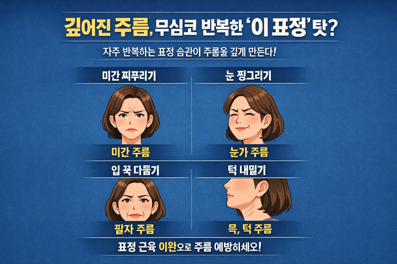 미간 찌푸리는 습관, 유독 깊은 주름 만드는 원인…표정주름 줄이는 법