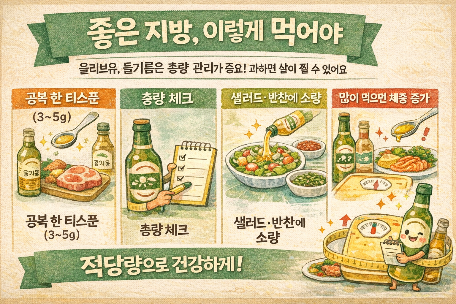 공복에 올리브유·들기름 많이 먹었더니 체중이…좋은 지방, 이렇게 먹어야 안 찐다