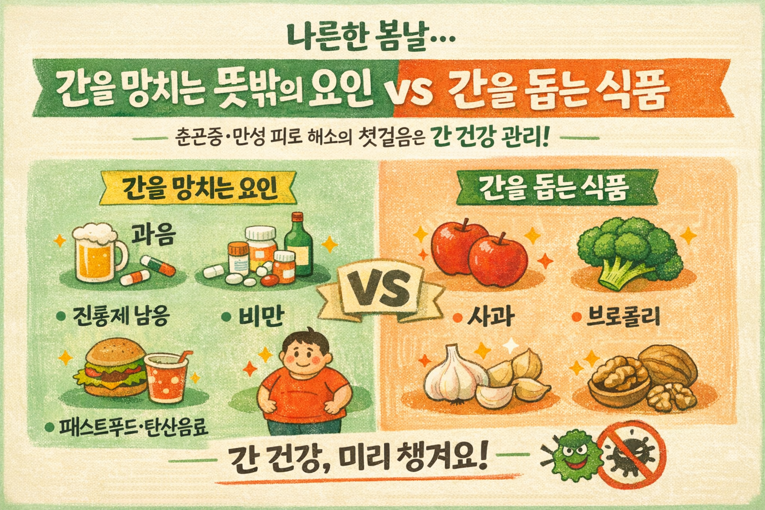 춘곤증·만성피로 부르는 간 손상 원인 6가지, 간 해독 음식 5