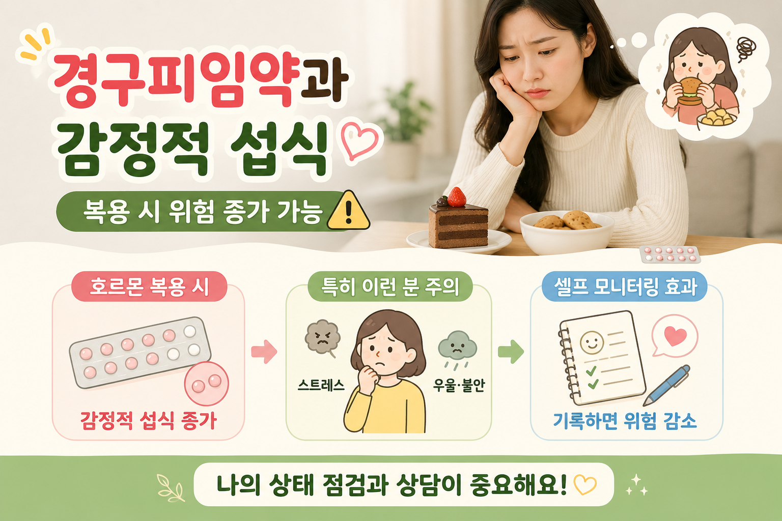 경구피임약 먹고 폭식이 늘었다면? 감정적 섭식 위험 신호