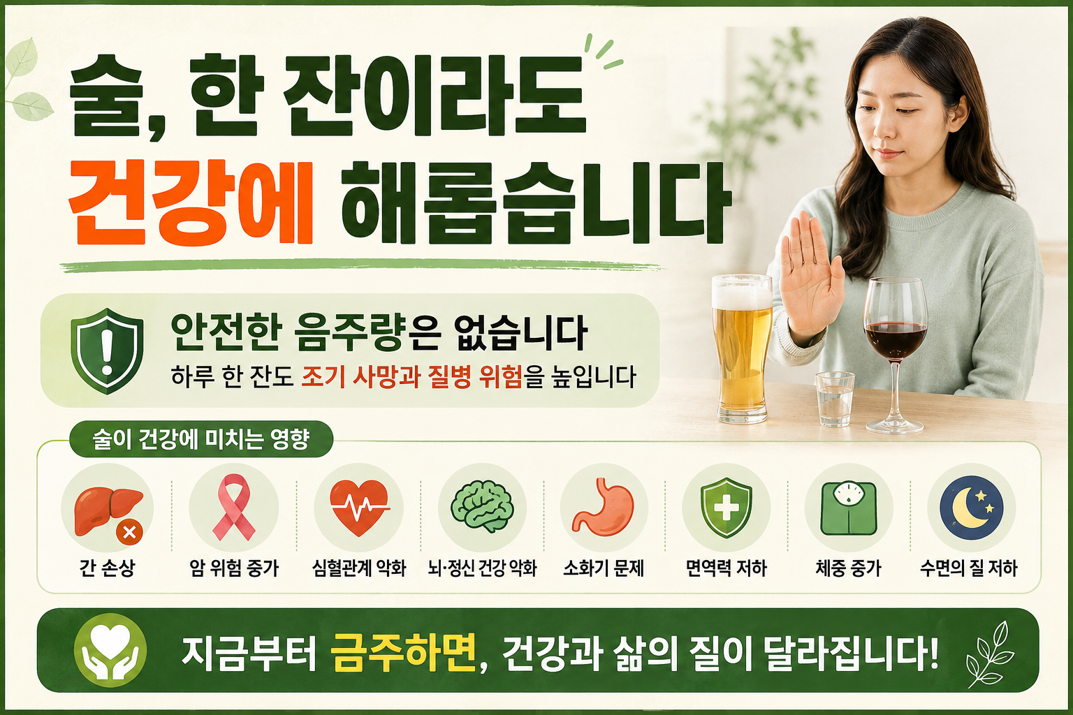 하루 한 잔 술도 안전하지 않다? 적당한 음주가 위험한 이유