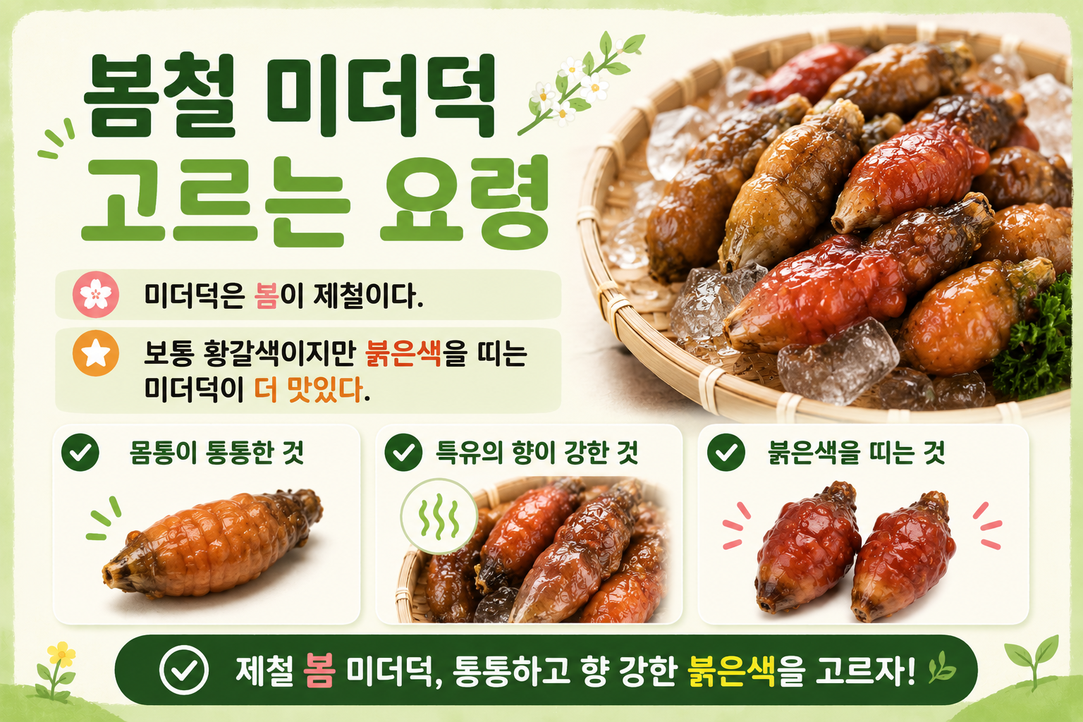 미더덕 아무거나 사지 마세요, 봄철엔 붉고 통통한 게 맛있습니다