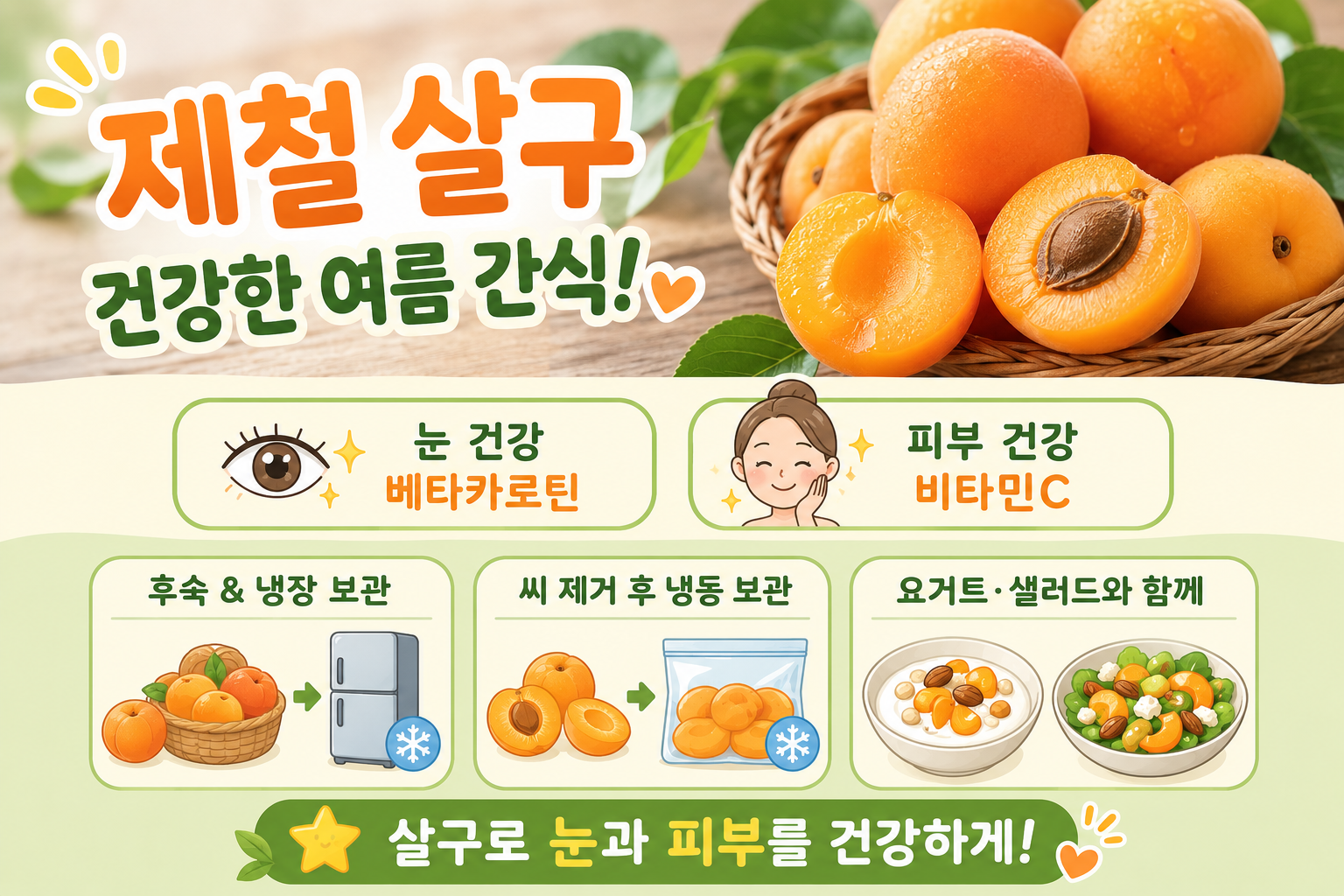 6~7월 잠깐 나오는 살구, 눈·피부 건강 챙기는 효능과 황금 조합