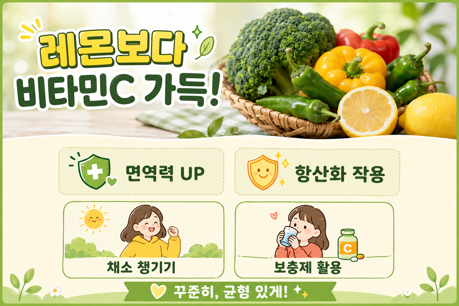 레몬보다 비타민 C 많은 음식 3가지, 하루 권장량 채우는 가장 쉬운 방법