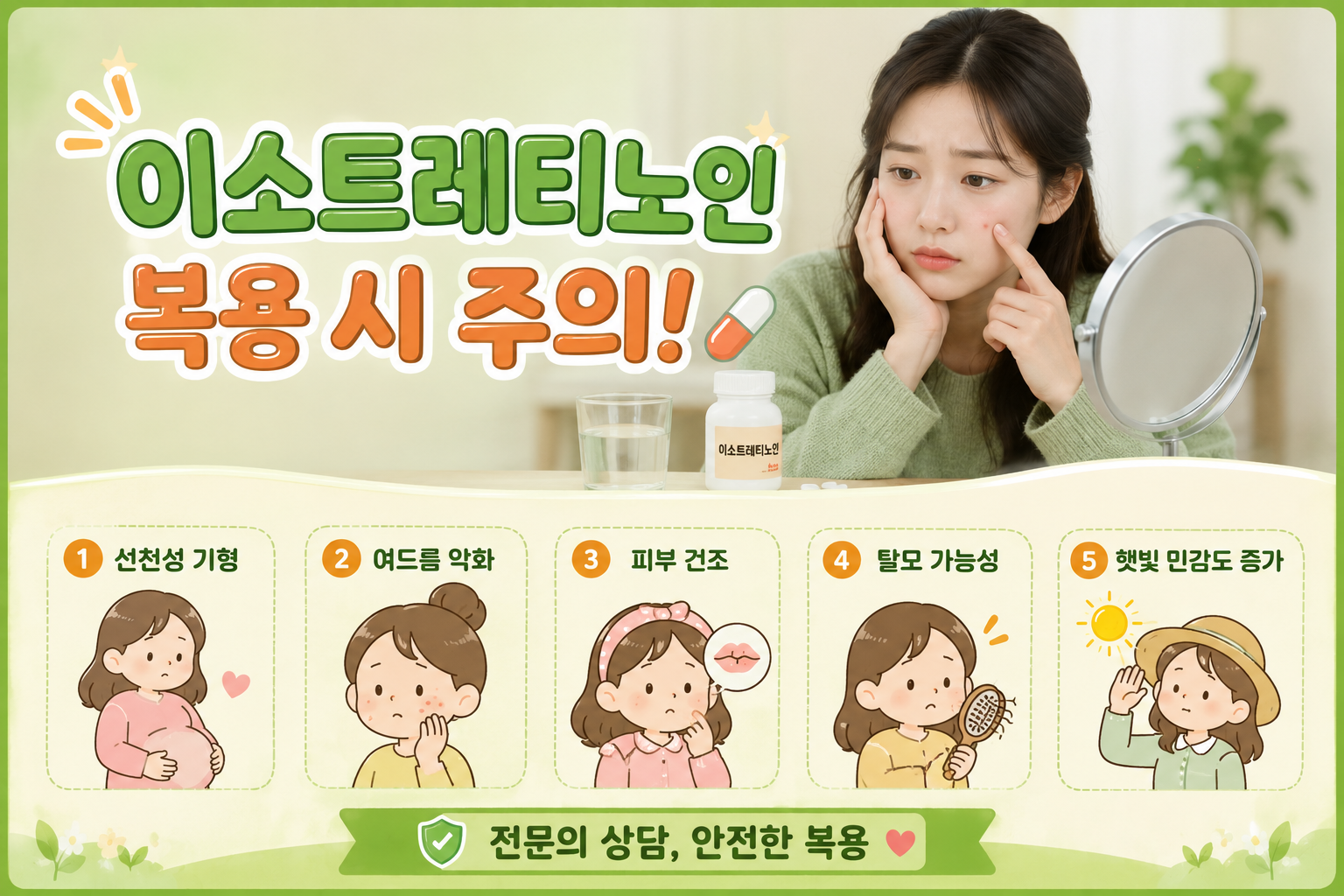 이소트레티노인 부작용 5가지, 여드름약 복용 전 반드시 알아야 할 위험