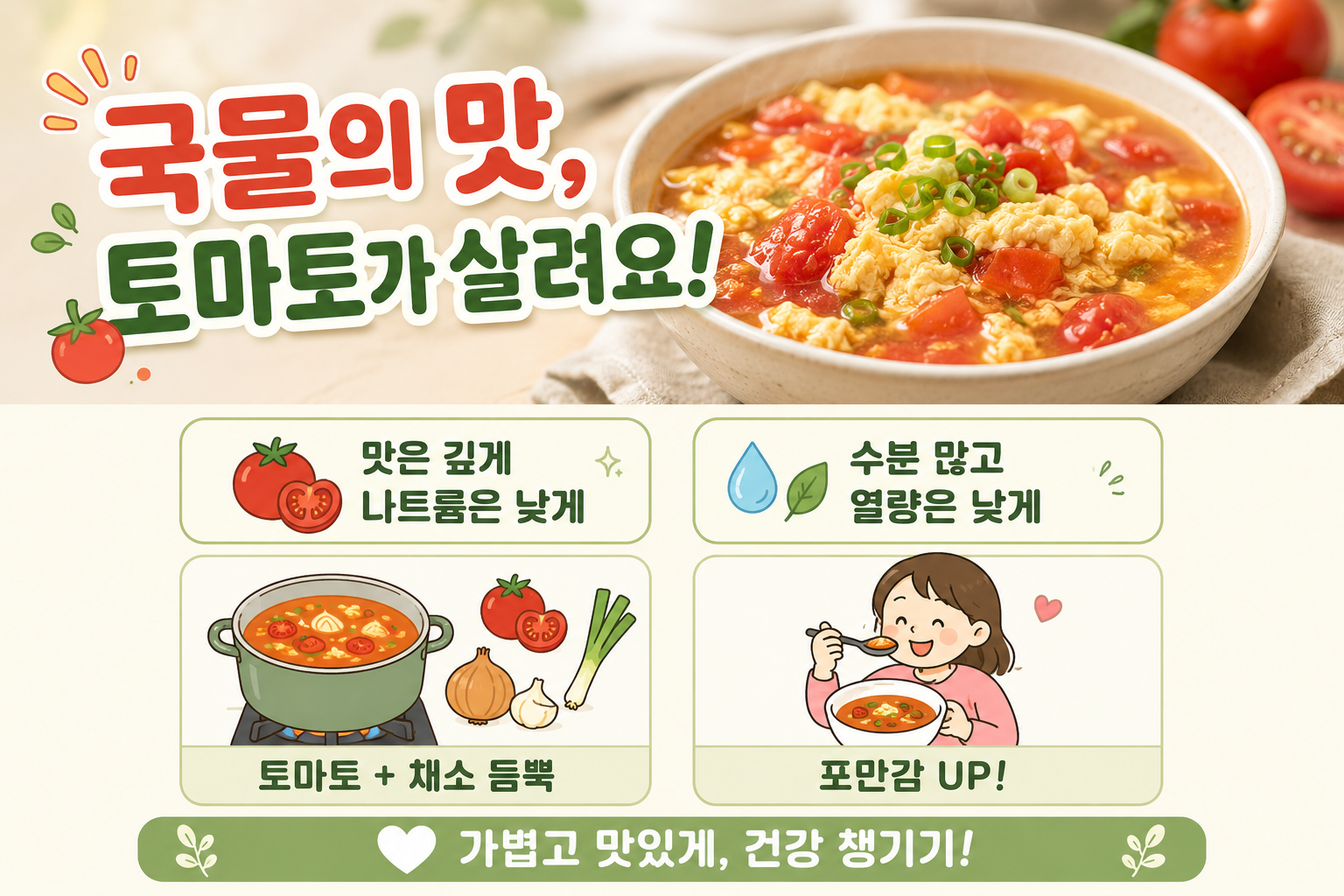 다이어트 중 국물 당길 때 토마토 넣어보세요, 해장까지 되는 토마토 달걀탕