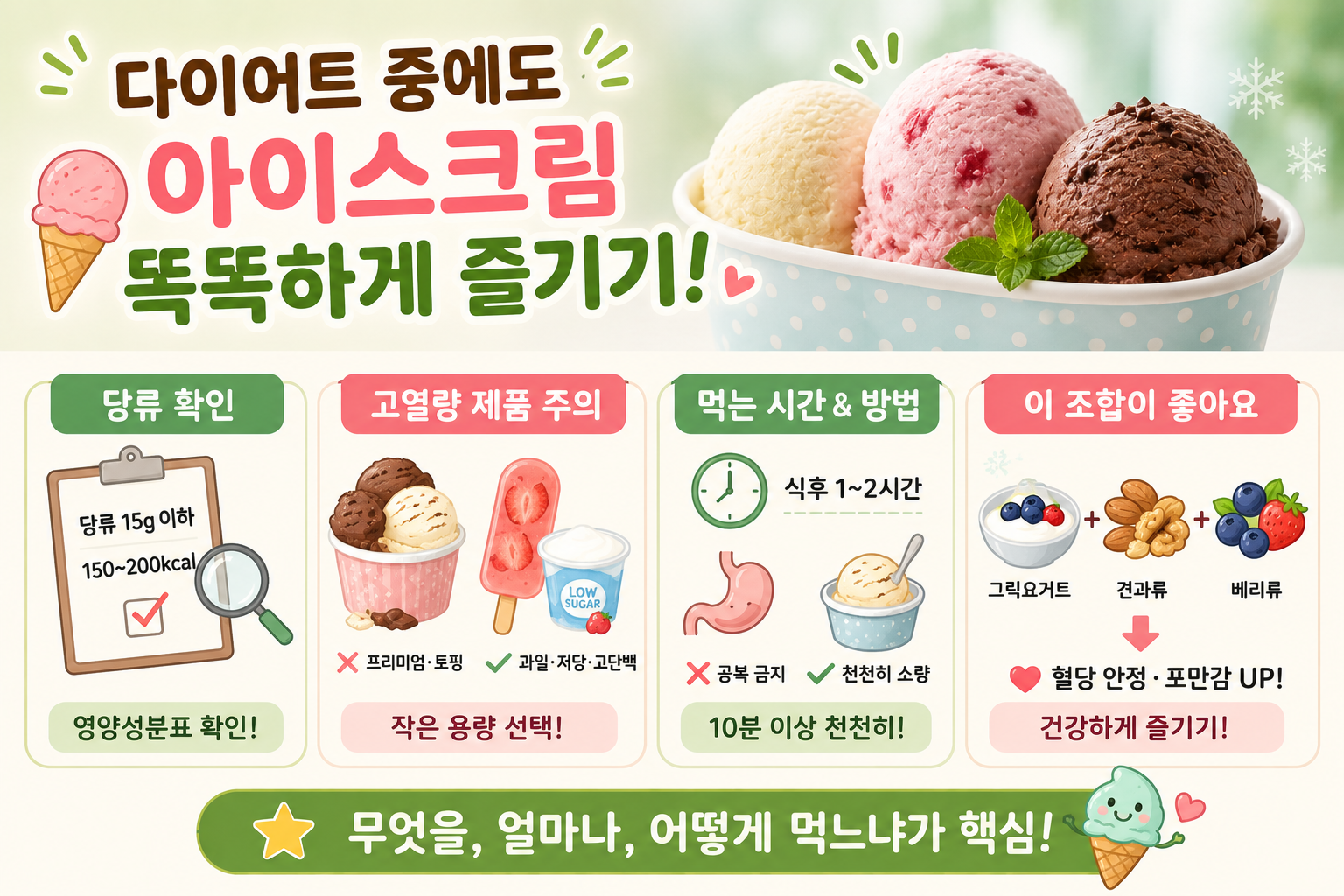다이어트 중 아이스크림 먹어도 될까? 살 덜 찌는 제품 고르는 3가지 기준