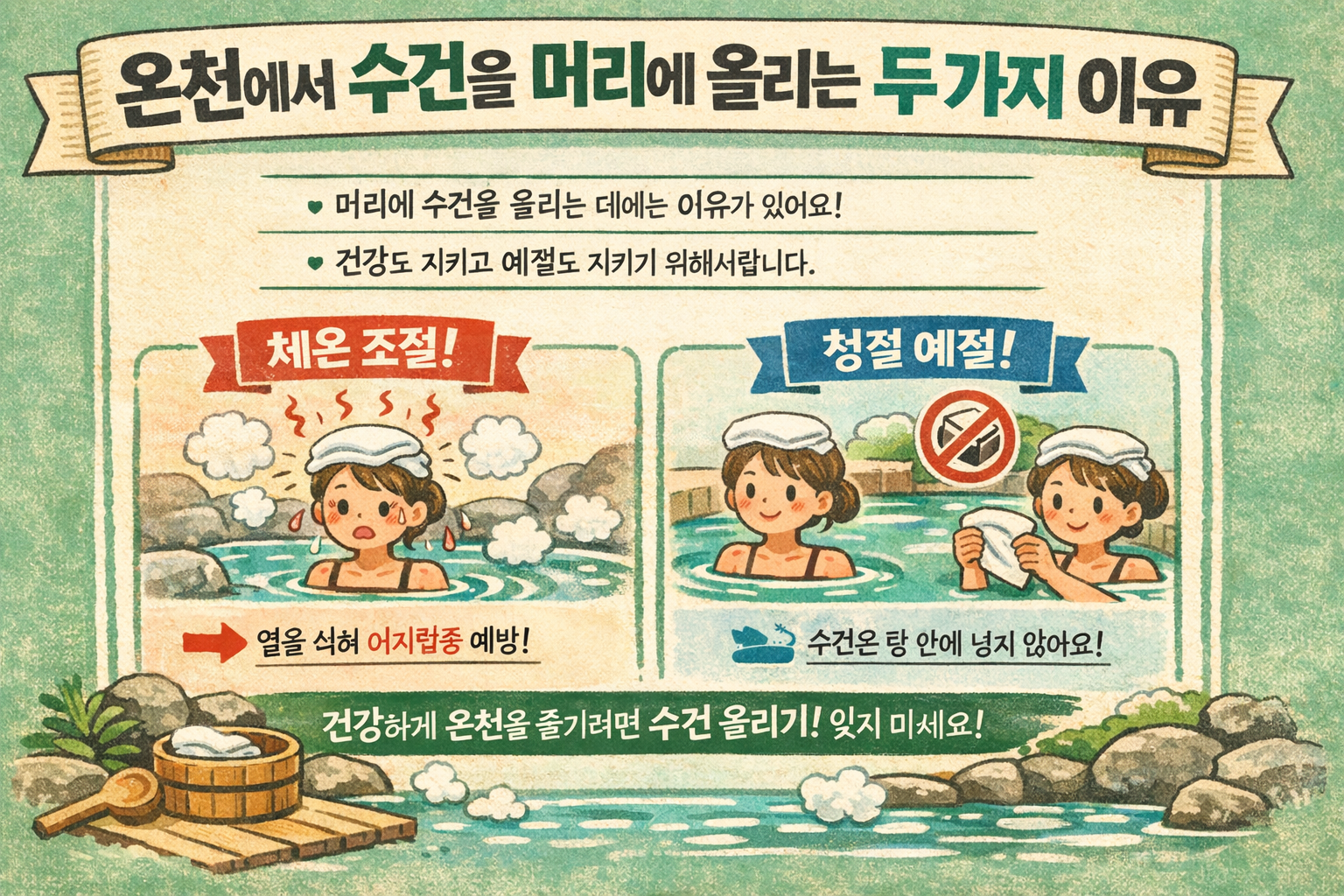 일본 온천서 머리에 수건 올리는 이유 2가지…노보세 막고 에티켓 지키는 법