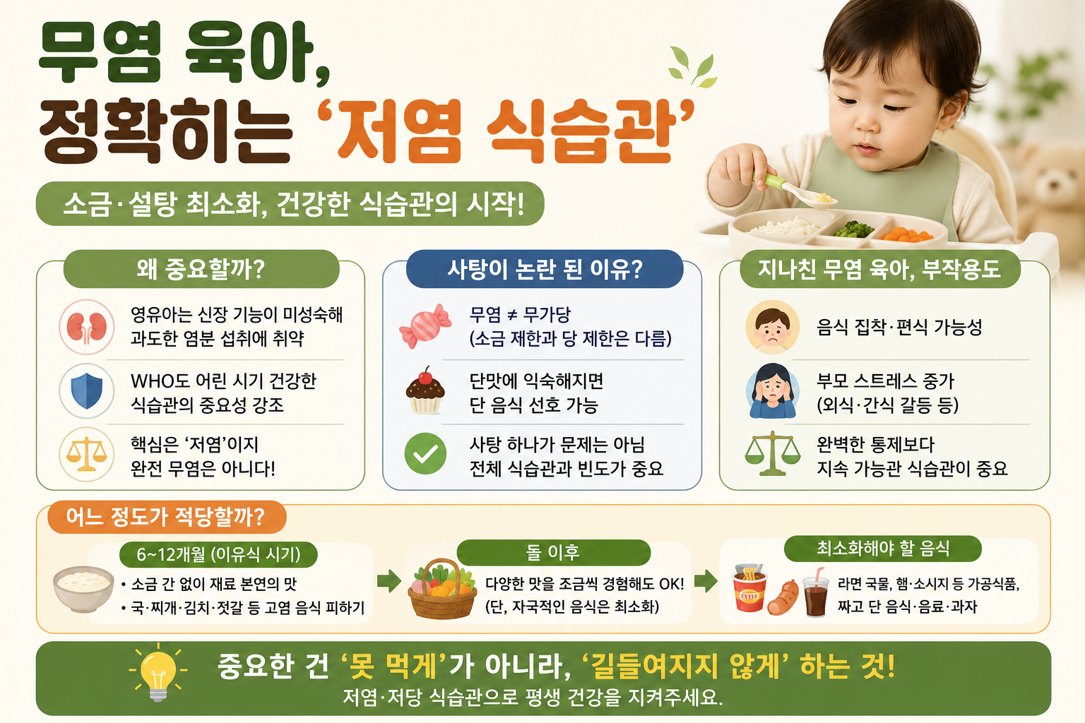 무염 육아 논란, 사탕 하나보다 더 중요한 저염·저당 기준