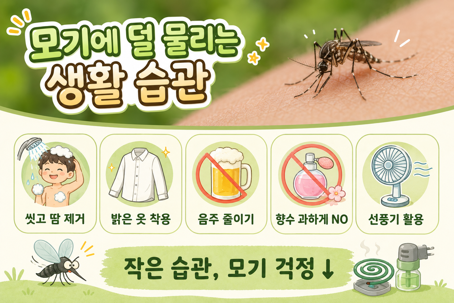 모기 잘 물리는 사람 따로 있다? 땀·술·검은 옷 피해야 하는 이유