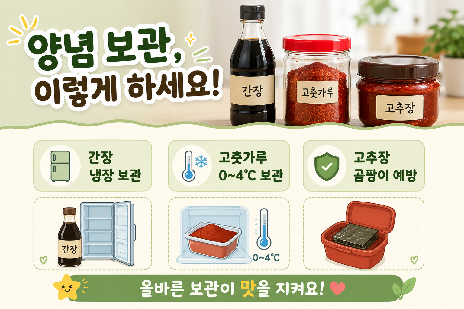 간장도 냉장고에 넣어야 한다? 고춧가루·고추장까지 오래가는 양념 보관법