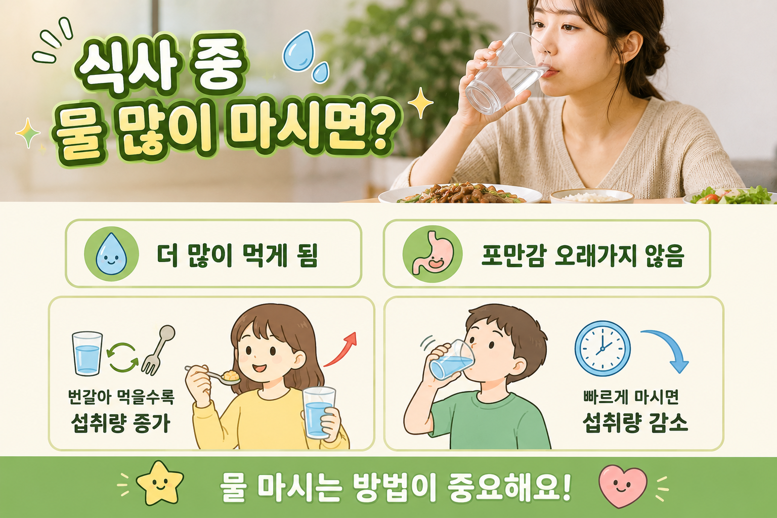 다이어트하려고 식사 중 물 마셨는데…물 100g마다 49kcal 더 먹었다는 반전 연구