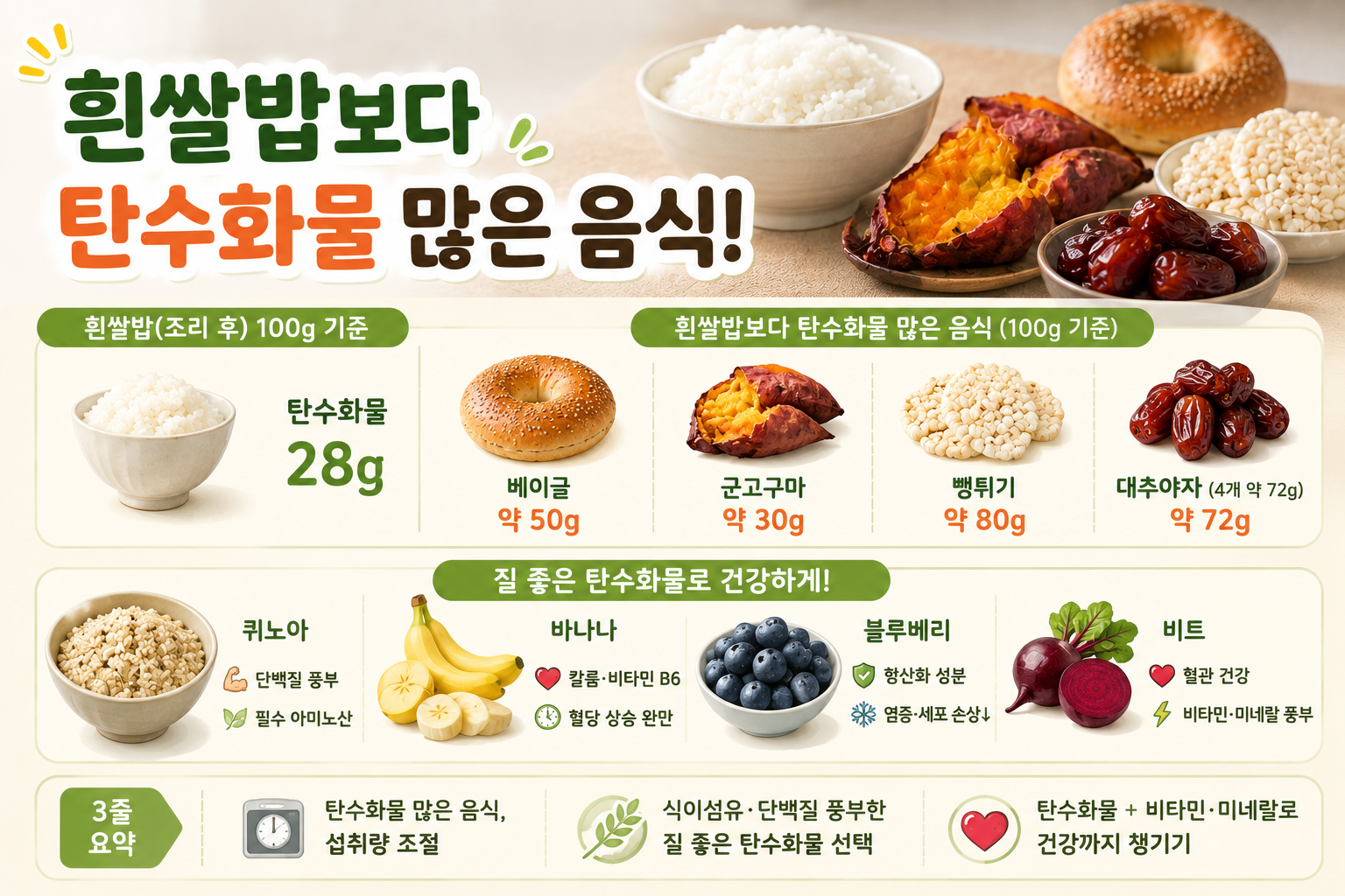 다이어트 식품인 줄 알았는데…흰쌀밥보다 탄수화물 많은 음식 4가지