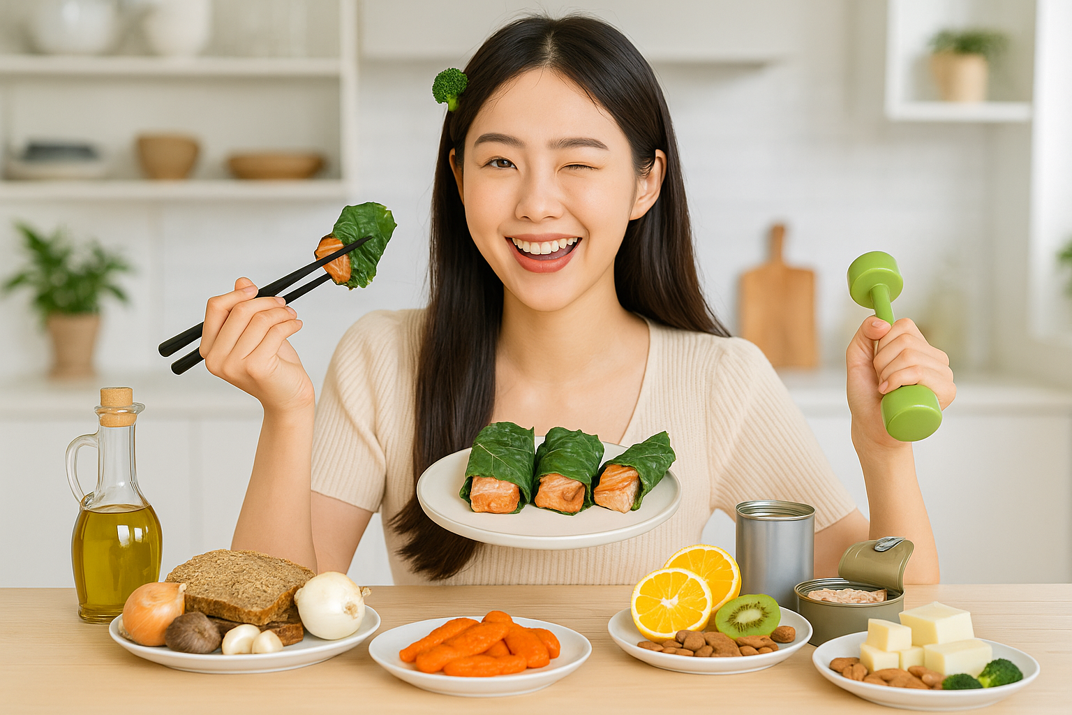 면역력 ‘확’ 올리는 음식 조합 5: 연어×케일·참치×치즈·통곡물×양파·마늘·당근×올리브오일·시금치×아몬드