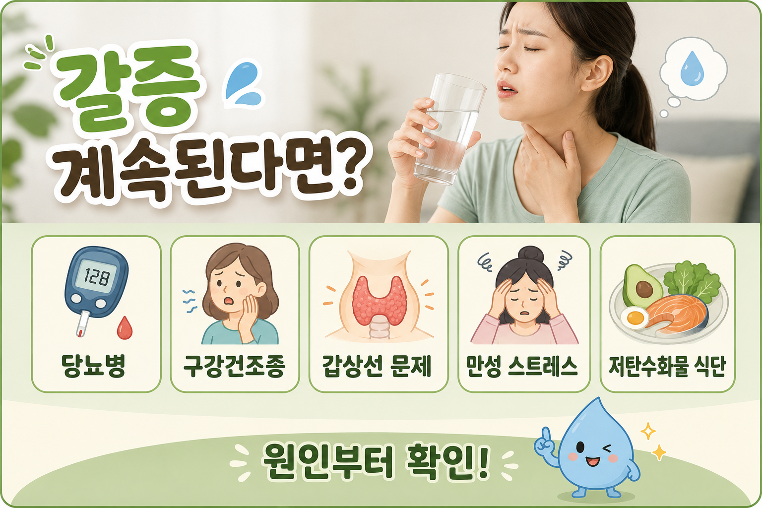 물 마셔도 계속 목마르다면? 당뇨병부터 확인할 갈증 원인 5가지