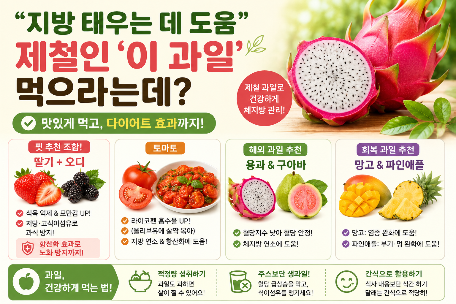 다이어트 과일 추천, 5월 제철 딸기·오디가 지방 감량에 좋은 이유