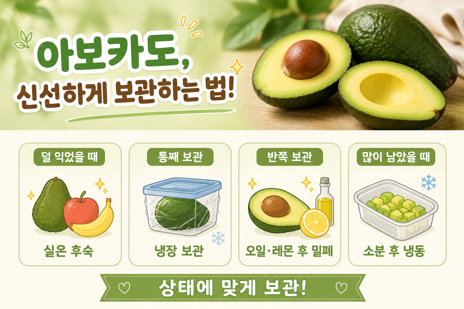 아보카도 보관법, 반쪽 물에 담그면 위험한 이유와 갈변 방지법