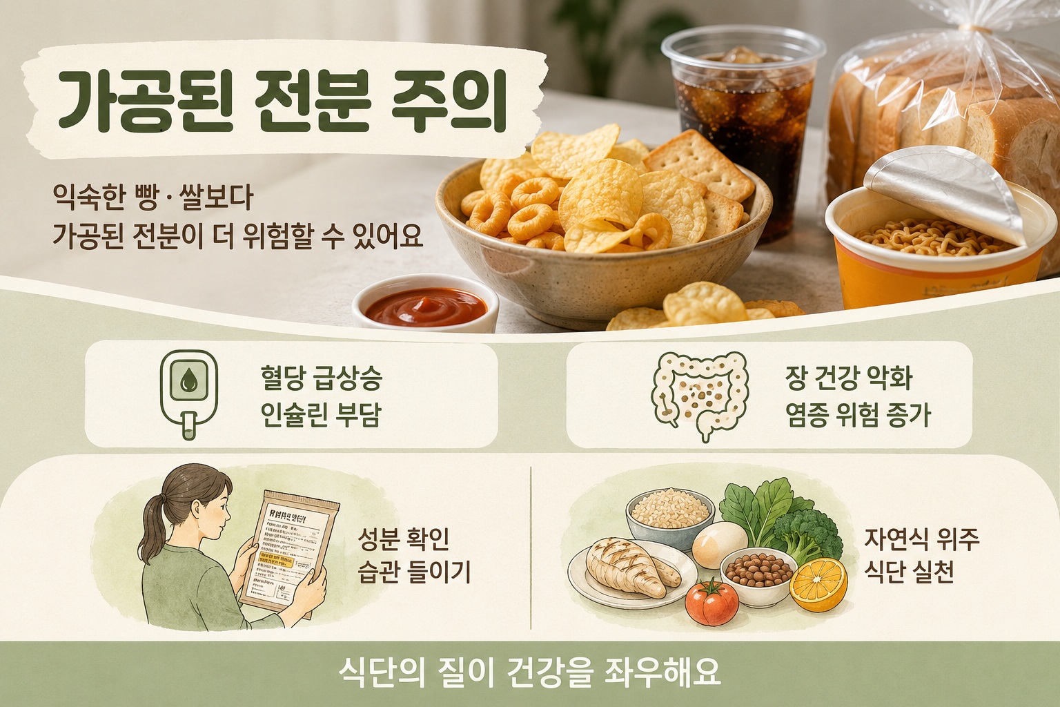 가공 전분, 빵·쌀보다 더 위험할까? 혈당과 초가공식품에서 확인할 성분