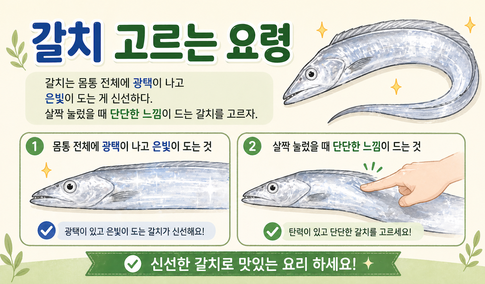 갈치 고르는 요령, 은빛 광택과 단단한 살만 보면 신선도가 보입니다