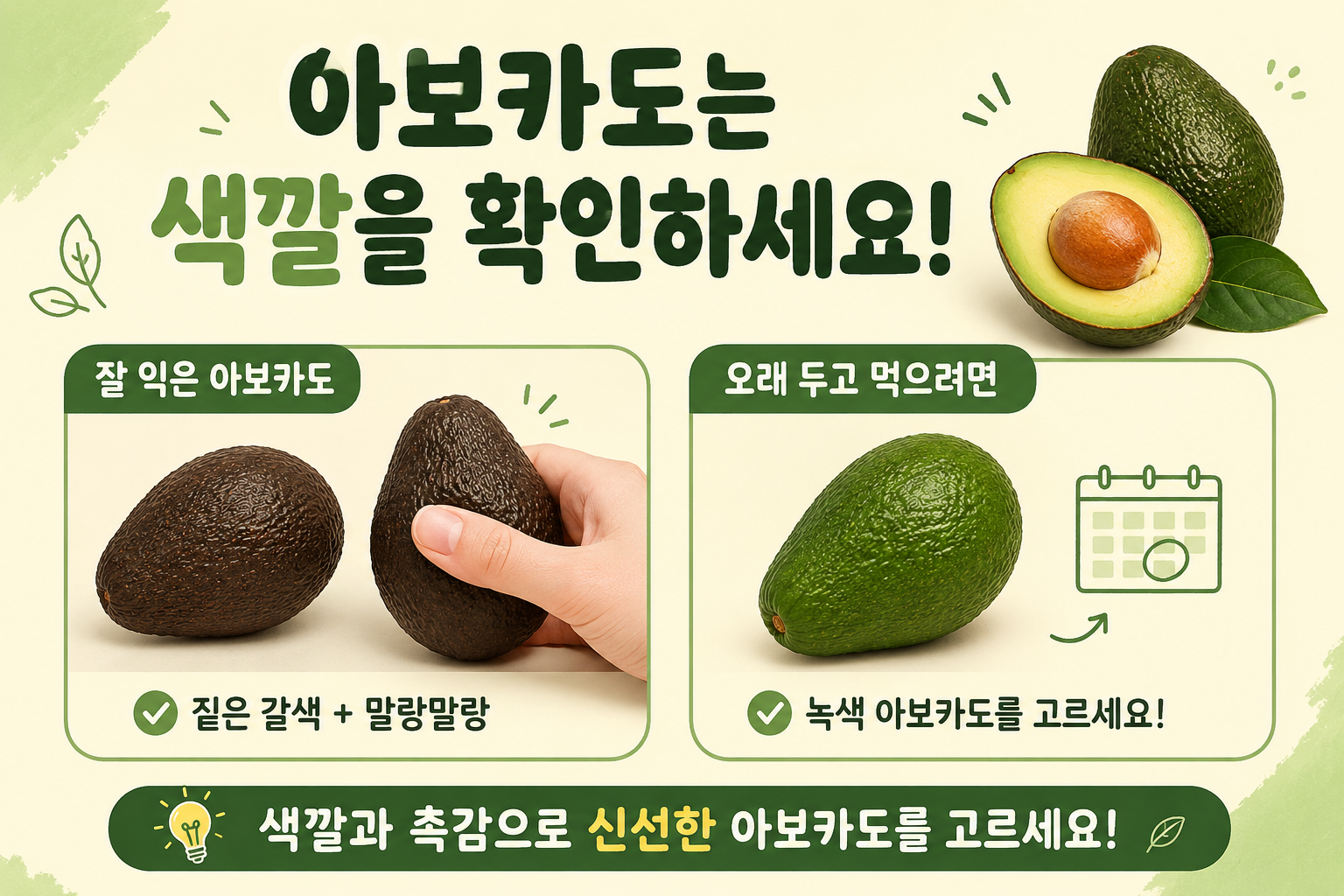 아보카도 고르는 법, 색깔만 보면 실패 줄이는 익은 아보카도 확인법