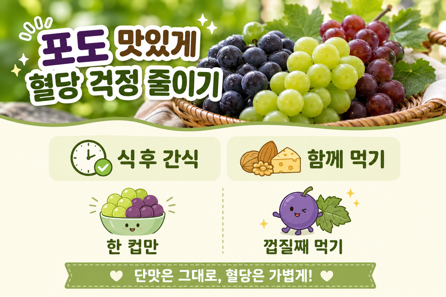 포도 혈당 걱정된다면? 샤인머스캣·거봉 부담 줄이는 섭취법 4가지